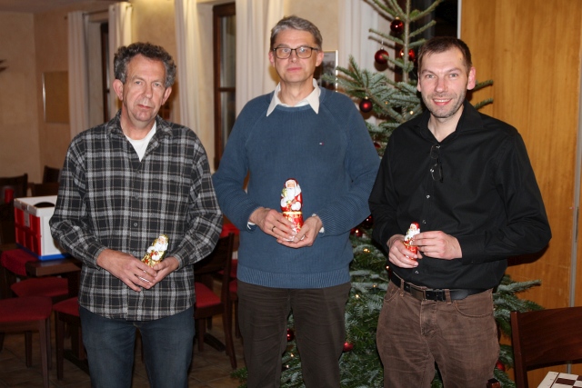 Die Sieger des Nlitzturniers 2016: Nikolaus Keilmann (2), Ulrich Grosch (1) und Philippe Leick (3).
